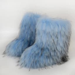 2026 NEW Kids Boots Winter Shoes New Faux Fur Toddler Girl Boots Fashion Colorful Fur Children Ankle Snow Boots Warm Shoes Girls