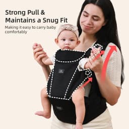 Sunveno Integrated Secure Baby Carrier Effortless Comfortable Baby Carrier Mesh Breathable 4-24months Hands-Free Ergonomic Black