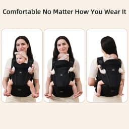 Sunveno Integrated Secure Baby Carrier Effortless Comfortable Baby Carrier Mesh Breathable 4-24months Hands-Free Ergonomic Black
