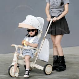 Lightweight Three-wheel Baby Stroller Adjustable Push Bar Foldable Three-wheel Baby Stroller Multi-functional Children's Bicycle