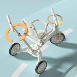 Lightweight Three-wheel Baby Stroller Adjustable Push Bar Foldable Three-wheel Baby Stroller Multi-functional Children's Bicycle