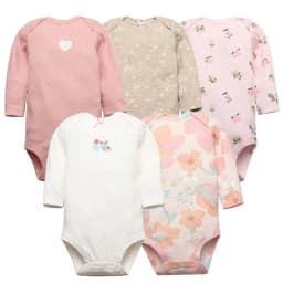 5PCS/Lot 100% Cotton Newborn Baby Rompers Infant Body Long Sleeve Baby Jumpsuit Cartoon Ropa Bebe Baby Boy Girl Clothes 6-24 M