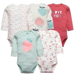5PCS/Lot 100% Cotton Newborn Baby Rompers Infant Body Long Sleeve Baby Jumpsuit Cartoon Ropa Bebe Baby Boy Girl Clothes 6-24 M