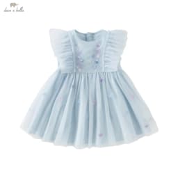 Dave Bella Girls Baby Princess Dress Summer Sweet Shell Embroidery Kids Mesh Elegant Dress Party Outdoor Seaside DB2251295