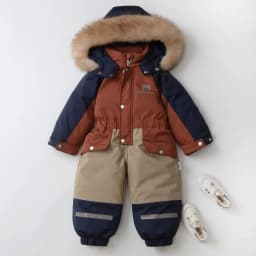 AYNIGIELL Winter Children Coat Patchwork Snowsuit 2-5 Y Boys Fur Lining Overalls Thicken Kids Hooded Ski Suit Girls Warm Outwear