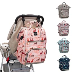 Original LEQUEEN Mommy Baby Diaper Bag Backpack For Stroller Large Capacity Waterproof Multi-pocket Animal Prints Baby Nappy Bag