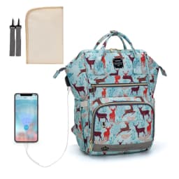 Original LEQUEEN Mommy Baby Diaper Bag Backpack For Stroller Large Capacity Waterproof Multi-pocket Animal Prints Baby Nappy Bag