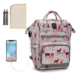 Original LEQUEEN Mommy Baby Diaper Bag Backpack For Stroller Large Capacity Waterproof Multi-pocket Animal Prints Baby Nappy Bag