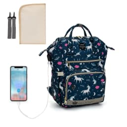 Original LEQUEEN Mommy Baby Diaper Bag Backpack For Stroller Large Capacity Waterproof Multi-pocket Animal Prints Baby Nappy Bag