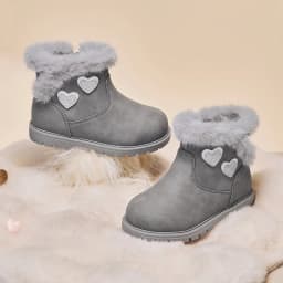 Dave Bella Winter Kids Snow Boots Children's Thicken Warmth Plush Soft Bottom Baby Girls Ankle Boots Non-slip Footwear DB4253379
