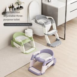 Kids Toilet Step Stool Potty Training Seat with Ladder Boys Girls Baby Toilet Seat Adjustable Step-on Stool for Adult Toilet