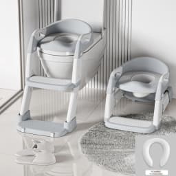 Kids Toilet Step Stool Potty Training Seat with Ladder Boys Girls Baby Toilet Seat Adjustable Step-on Stool for Adult Toilet