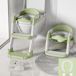 Kids Toilet Step Stool Potty Training Seat with Ladder Boys Girls Baby Toilet Seat Adjustable Step-on Stool for Adult Toilet