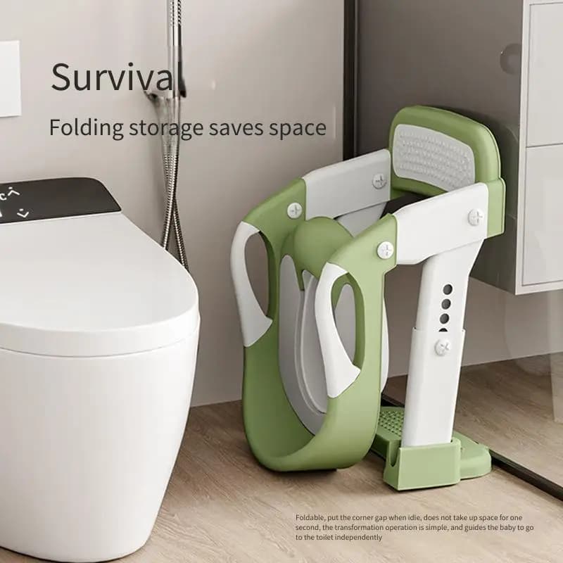 Kids Toilet Step Stool Potty Training Seat with Ladder Boys Girls Baby Toilet Seat Adjustable Step-on Stool for Adult Toilet