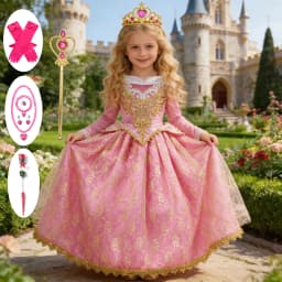 Girls Sleeping Aurora Beauty Princess Halloween Cosplay Dress Off Shoulder Kids Gift Carnival Party Fancy Ball Gown Clothing