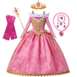 Girls Sleeping Aurora Beauty Princess Halloween Cosplay Dress Off Shoulder Kids Gift Carnival Party Fancy Ball Gown Clothing