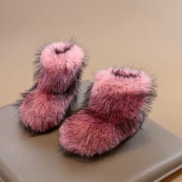 Girls Performance Boots Hip Hop Soft Kids Plush Boots Versatile Fashion 2025 Winter Children Short Boots Colorful Comfortable