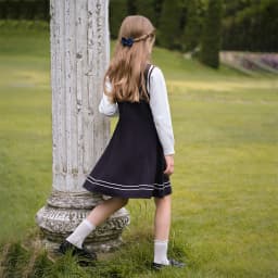 Dave Bella Children Dress Spring Autumn Long Sleeves Girls Cotton Skirts College Style Outerwear Elegant Kids Clothing DK3253682