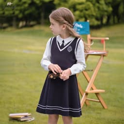Dave Bella Children Dress Spring Autumn Long Sleeves Girls Cotton Skirts College Style Outerwear Elegant Kids Clothing DK3253682