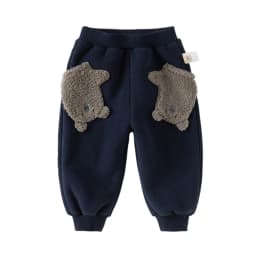 Dave Bella Boys Girls Baby Winter Casual Pants Loose Comfortable Fashion Cute Children's Velvet Trousers Outdoor Warm DB4254872