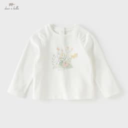 Dave Bella Children T-shirt Girl Clothes Spring Autumn Baby Cotton Sweet Pullover Bottoming Top Long Sleeve Breathable DB1260234
