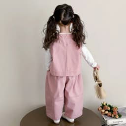 Children Spring Autumn Casual Clothing Set Girls Workwear Vest + Casual Wide-Leg Pants + Base Layer Three-Piece Set