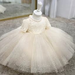 Party Dress 2024 New Kids Princess Dresses Costume Fashion Flower Girl Matching Children First Birthday Elegant Gown Outfit