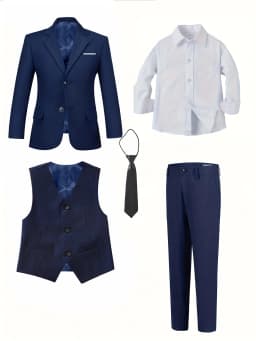Back-to-school Season Boys Suit 5 Piece Jacket Vest Trousers Shirt Tie random Children's Suits Wedding Performance Formal