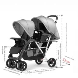 2025 New Lightweight Twin Baby Stroller Baby Stroller Can Sit, Lie, Fold, Front and Rear Seats Twin Baby Stroller