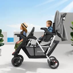 2025 New Lightweight Twin Baby Stroller Baby Stroller Can Sit, Lie, Fold, Front and Rear Seats Twin Baby Stroller
