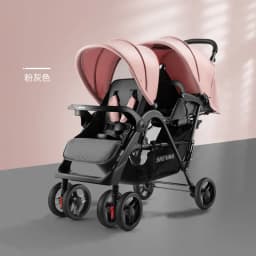 2025 New Lightweight Twin Baby Stroller Baby Stroller Can Sit, Lie, Fold, Front and Rear Seats Twin Baby Stroller