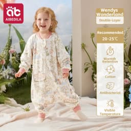 AIBEDILA Baby Sleep Sack Soft Cozy Infant Sleeping Bag Super Warm Quilted Wearable Blanket with Removable Sleeves 6M-7Y Boy/girl