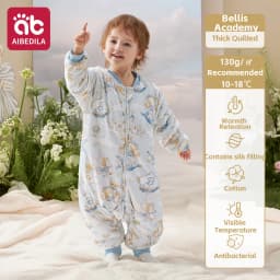 AIBEDILA Baby Sleep Sack Soft Cozy Infant Sleeping Bag Super Warm Quilted Wearable Blanket with Removable Sleeves 6M-7Y Boy/girl