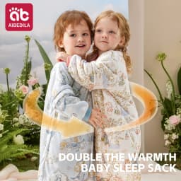AIBEDILA Baby Sleep Sack Soft Cozy Infant Sleeping Bag Super Warm Quilted Wearable Blanket with Removable Sleeves 6M-7Y Boy/girl