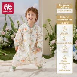 AIBEDILA Baby Sleep Sack Soft Cozy Infant Sleeping Bag Super Warm Quilted Wearable Blanket with Removable Sleeves 6M-7Y Boy/girl
