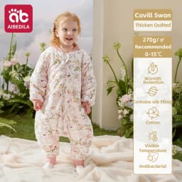 AIBEDILA Baby Sleep Sack Soft Cozy Infant Sleeping Bag Super Warm Quilted Wearable Blanket with Removable Sleeves 6M-7Y Boy/girl