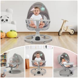 Bluetooth Baby Cradle for Toddlers Baby Strollers 20kg Load Bearing Capacity with Remote Control for Children Aged 0-18 Months