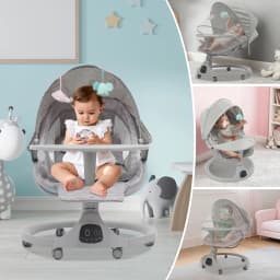 Bluetooth Baby Cradle for Toddlers Baby Strollers 20kg Load Bearing Capacity with Remote Control for Children Aged 0-18 Months