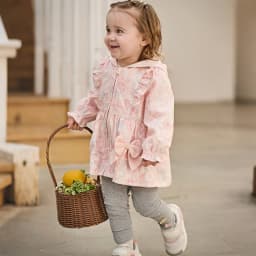Dave Bella Waterproof Coats for Girls Autumn Spring Baby Flower Print Hooded Jacket Children Clothes Sweet Outerwear DB1260229