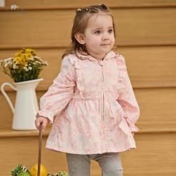 Dave Bella Waterproof Coats for Girls Autumn Spring Baby Flower Print Hooded Jacket Children Clothes Sweet Outerwear DB1260229