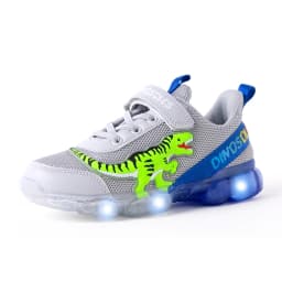 EXDINO T-REX LED 2-9Y Boys Spring Autumn Mesh Tennis Shoes Glowing Children's Kids Flashing Jelly Sole Light Up Casual Sneakers