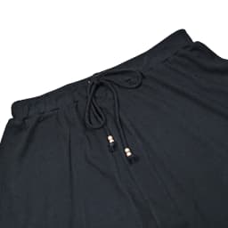 Summer Womens Shabbos Robe Long Sleeve Top and Maxi Skirt Black Ribbed Soft Material Star Button Decoration Adjustable Drawing