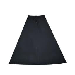 Summer Womens Shabbos Robe Long Sleeve Top and Maxi Skirt Black Ribbed Soft Material Star Button Decoration Adjustable Drawing
