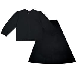 Summer Womens Shabbos Robe Long Sleeve Top and Maxi Skirt Black Ribbed Soft Material Star Button Decoration Adjustable Drawing
