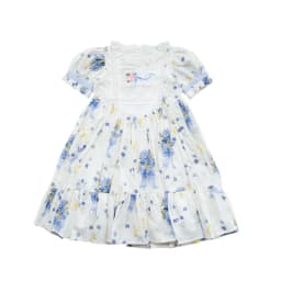 Sweet Girls 2026 New Summer Fashion High End Floral Embroidered Princess Dress Kids Lace Cotton Linen Soft Puff Sleeve Dresses