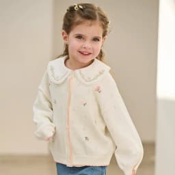 Dave Bella Girls Sweater Autumn Spring Kids Long Sleeve Sweater Cardigan Pure Cotton Baby Elegant Top Children Clothes DB1260991