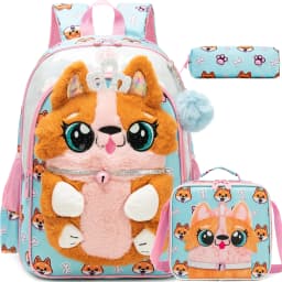 Meetbelify Kids Backpacks for Girls School Backpack with Lunch Bag Pencil Case for Elementary Student Ages 6 to 8