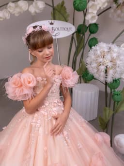Handmade 3D Floral Sequined Princess Gown Gorgeous Flower Girls Dresses For Wedding Sweet Charming Kids Dresses Performance Wear