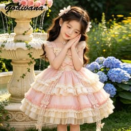 2026 New Summer Baby Girls Princess Lolita Dress Kids Sweet Pink Lace Bow Sleeveless Flower Girl Cake Dress Birthday Party Gown