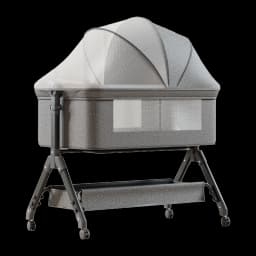 3-in-1 Baby Co-Sleeper Bassinet Bedside Crib for Co-Sleeping, with Removable Side Panel, Height Adjustable Newborn Sleeper, Breathable Mesh Infant Cot with Lockable Swivel Wheels, Anti-Reflux Tilt Cradle Mode